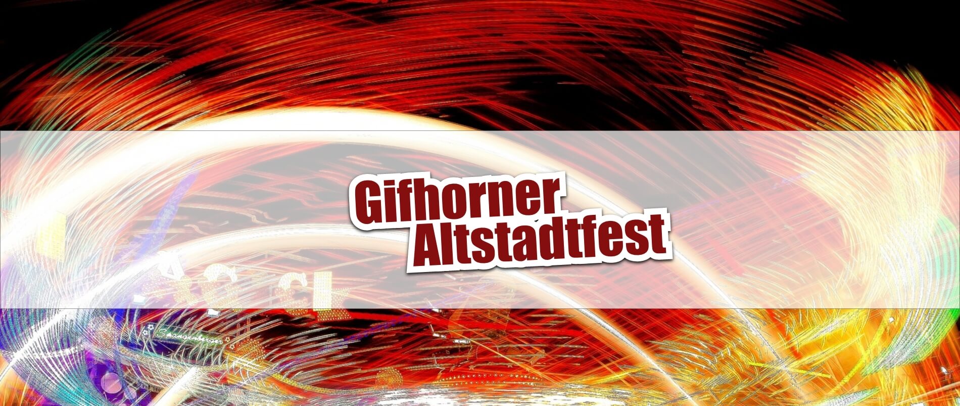 Bunter Hintergrund mit dem Text 'Gifhorner Altstadtfest'.